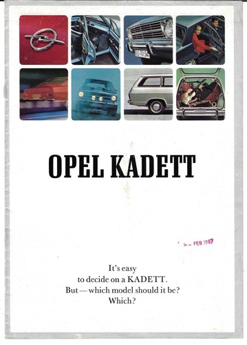 Opel kadett 1967 export - opel,