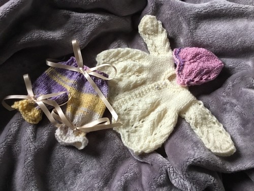Hand knitted dolls clothes - knitted,