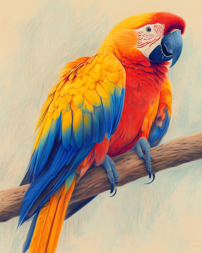 8x10 scarlet macaw parrot - 8x10,