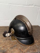 OLD WW1 GERMAN LEATHER FIREMEN HELMET
