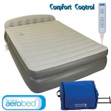 COLEMAN AEROBED QUEEN DOUBLE HEIGHT HEADBOARD  AIR BED WITH 240V PUMP