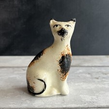19th Century Staffordshire Cat Figure Spongeware C 1880