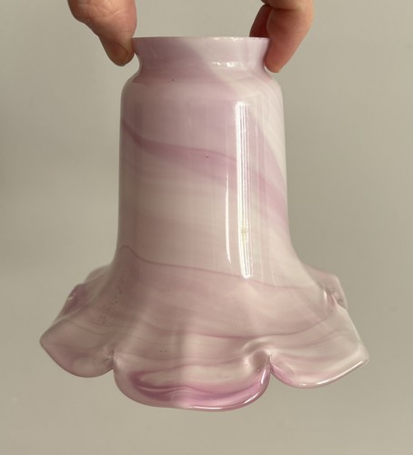 Vintage pink swirl milk glass - swirl,