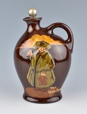 Royal Doulton Kingsware Dewar's Whisky Flask 'The Watchman' c.1902