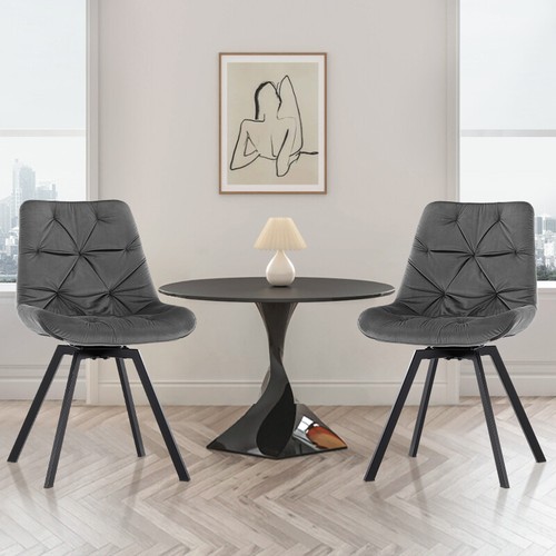 2xswivel velvet dining chairs - 2xswivel,