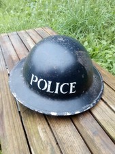 VINTAGE WW2 ORIGINAL BLUE MARK 2 STEEL  BRODIE POLICE HELMET