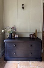 Antique Black Painted Mahogany