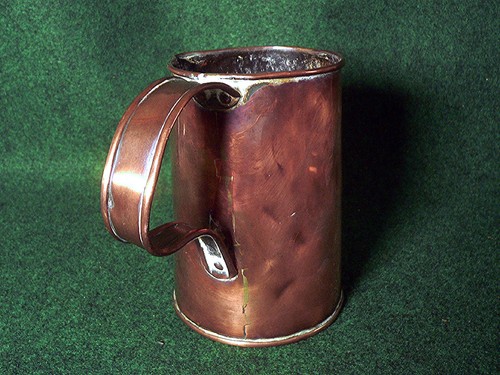 Large antique copper tankard - antique,