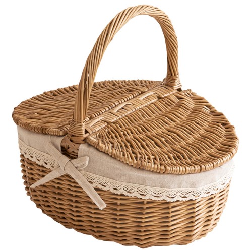 Handwoven wicker picnic basket - picnic,