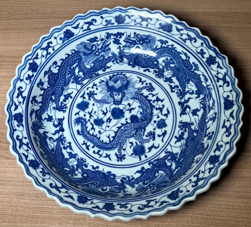 Large chinese blue and - and, white