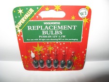 VINTAGE WOOLWORTHS REPLACEMENT CHRISTMAS FAIRY LIGHT BULBS W2 20 BULB SETS 12V .