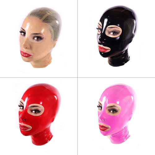Unisex latex hood with back - with,