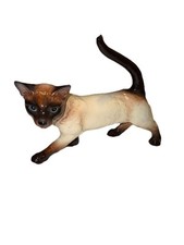 LARGE VINTAGE GOEBEL PORCELAIN STANDING SIAMESE CAT FIGURINE 029 WEST GERMANY