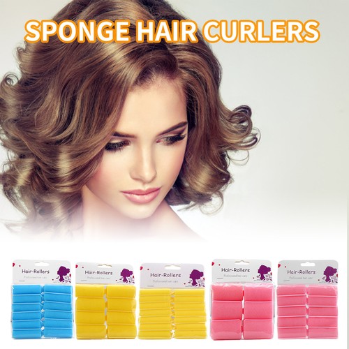 12x sponge hair rollers - sponge,
