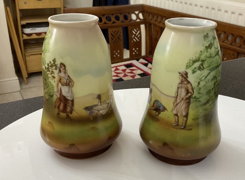 Antique pair edwardian ivory - antique,