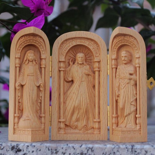 Catholic wooden statue wood - catholic,