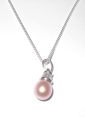 Diamonique and pearl necklace - diamonique,
