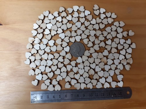 200x mini wooden - heart, shapes