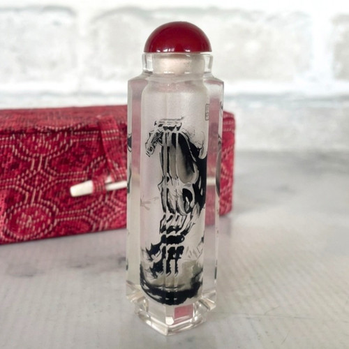 Vintage glass snuff - glass, &