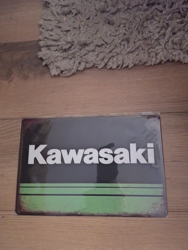 Kawasaki tin sign motorbike - tin,