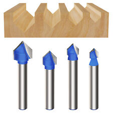 4PC 1/4" Shank V Groove Router Bit 6.35mm Shank Milling Tool CNC Engraving Bit