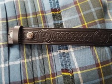 Manx Belt 3 Legs Motif Black Leather