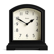 Jones® - Tavern mantel clock black classic Arabic quartz modern design shelf