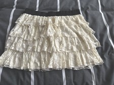 Soft Creamy Lace Sissy Rara Skirt  Y2K Size 14  Ex. Condition waist 30-36/38