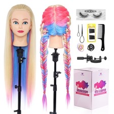 Training Head Model Hairdressing Practice Mannequin with Table Clamp 26 inch