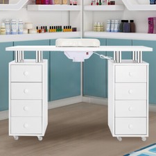 Professional Manicure Table Beauty Salon Nail Station Desk w/Extractor Fan White