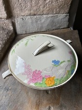 Vintage Moorland Crownford Tureen – Burslem, England – Hand-Painted Floral