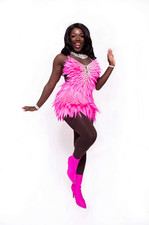 Pink Feather Dress Size 10 -
