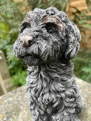 Cockapoo statue garden - cockapoo,