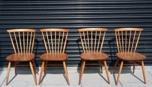 Four vintage 1970s ercol bow - four,