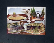 Original Old Antique Print Salt Lake America Colour Eagle Gate Utah Tabernacle