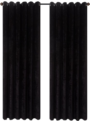 Crushed velvet curtains eyelet - velvet,