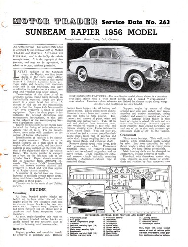 Sunbeam rapier 1956 motor - rapier,