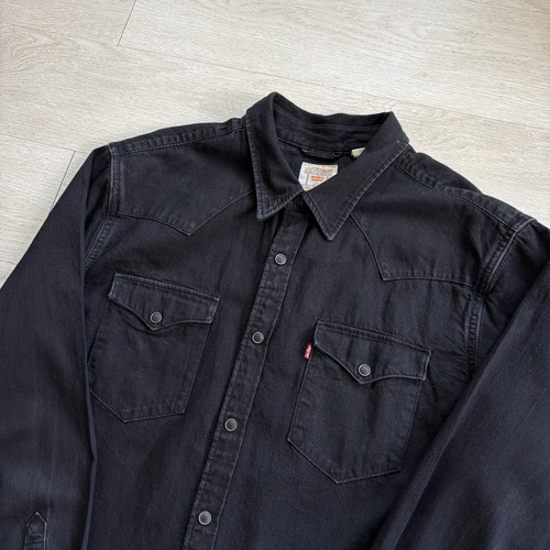 Levi denim shirt mens black - denim,