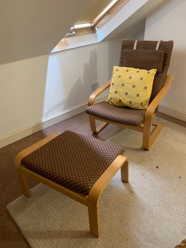 Ikea poang chair and - ikea, footstool