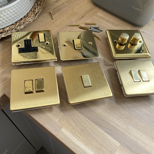 Brass light switches - 5x,