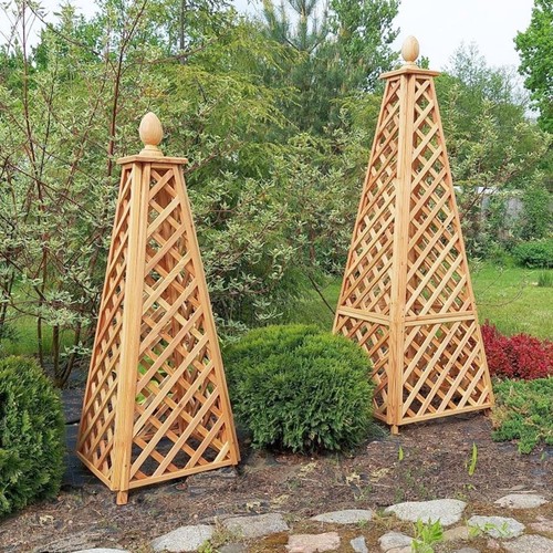 Primrose wooden garden obelisk - primrose,
