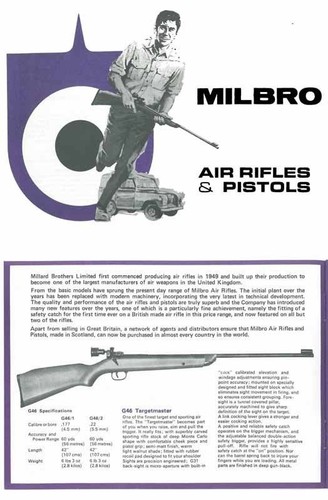 Milbro c1969 air rifles - air, and