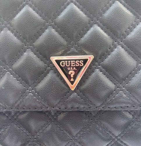 Guess black quilted faux - guess,