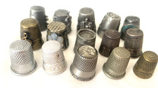 Vtg Thimbles Metal Pewter