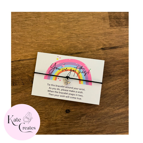 Wish bracelet card - x, string