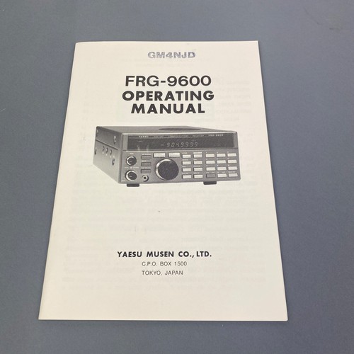 Yaesu frg 9600 - -, operating