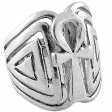Egyptian Jewelry Silver Ankh of Life Ring  By Kemet Art