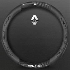 15"Steering Wheel Cover X1 PU Leather+Carbon Fibre For Renault Arkana Austrian