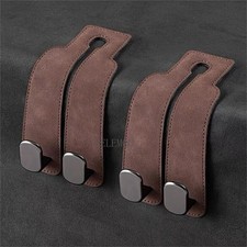 2x Brown Car Headrest Hooks