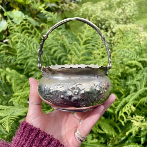 Small vintage silver cauldron - small,
